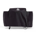 Black grill cover with white pit boss logo on top center