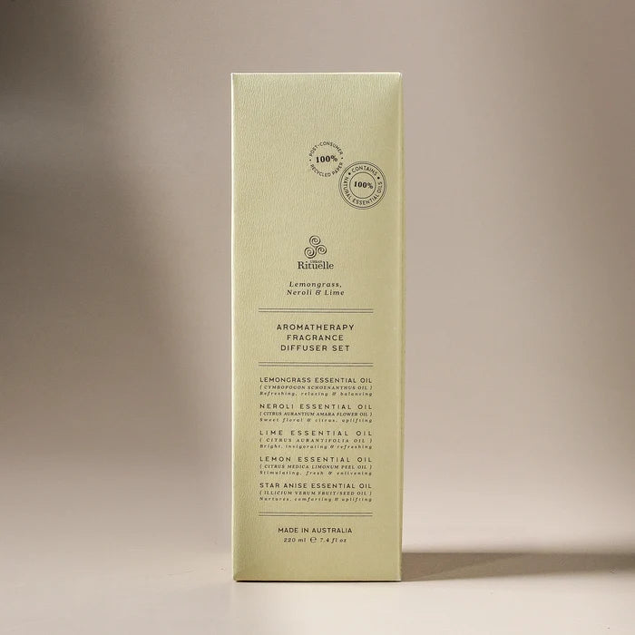 220ml Fragrance Diffuser Set - Natural Remedy Lemongrass, Neroli & Lime