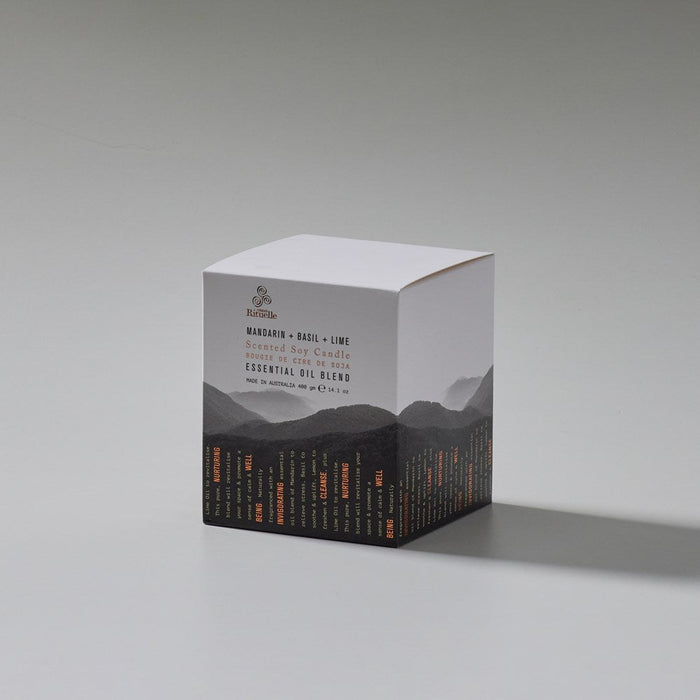 400gm Candle - Equilibrium Mandarin, Basil + Lime - Few and Far - Candles