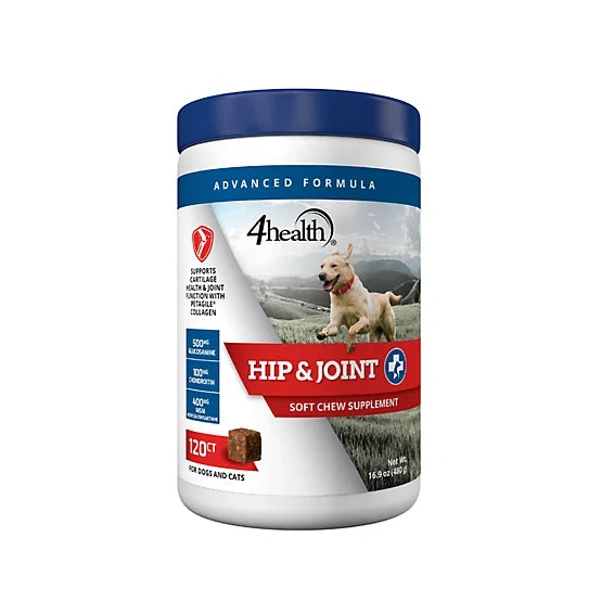 4health Advanced Formula Soft Chewable Hip and Joint Supplement for Dogs and Cats, 120 ct.