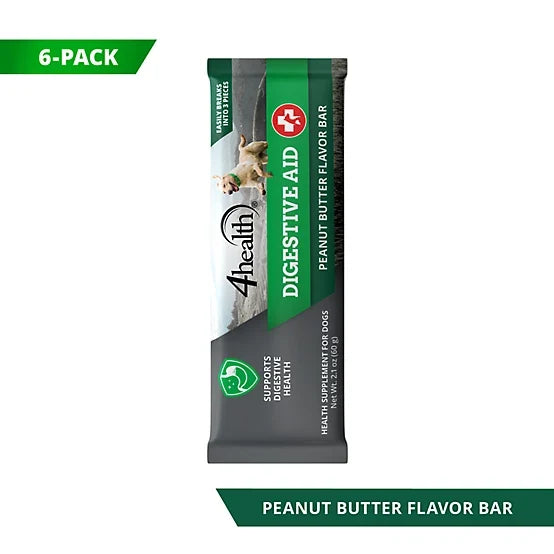 4health Digestive Aid Supplement Bars for Dogs, Peanut Butter Flavor, 6 ct.