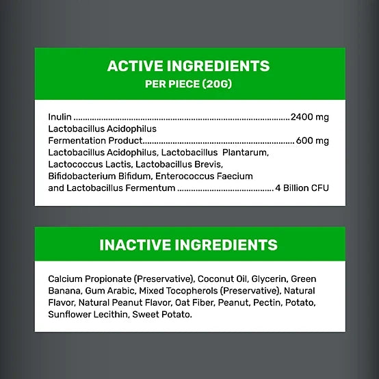 4health Digestive Aid Supplement Bars for Dogs, Peanut Butter Flavor, 6 ct.