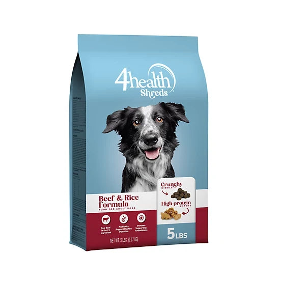 4health Shreds Adult Beef and Rice Formula Dry Dog Food 5lbs