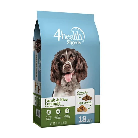 4health Shreds Adult Lamb and Rice Formula Dry Dog Food 18lbs