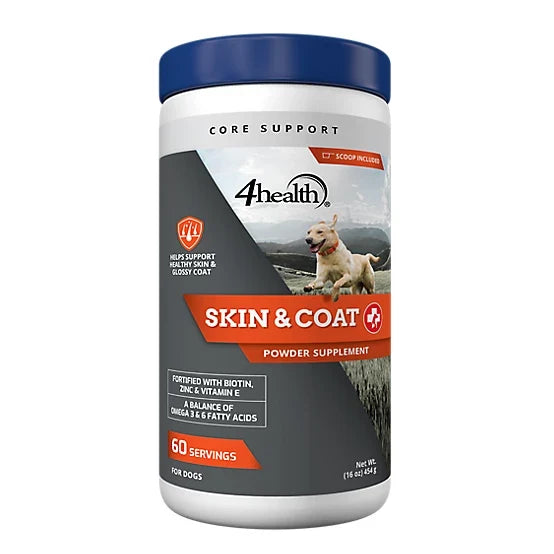 4health Skin and Coat Supplement Powder for Dogs, 16 oz.