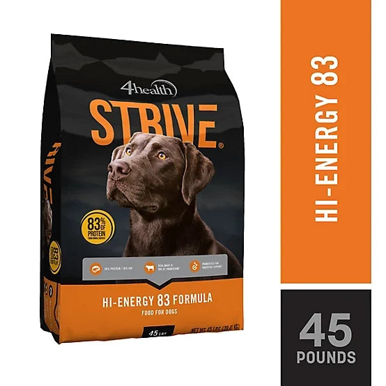 4health Strive All Life Stages Hi-Energy 83 Formula Dry Dog Food, 45 lb. Bag