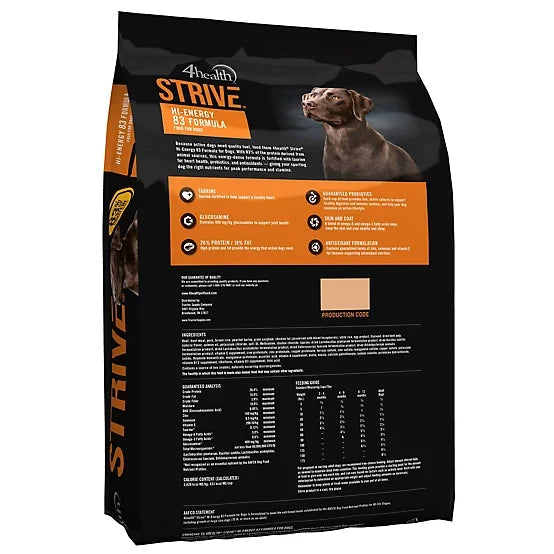 4health Strive All Life Stages Hi-Energy 83 Formula Dry Dog Food, 45 lb. Bag