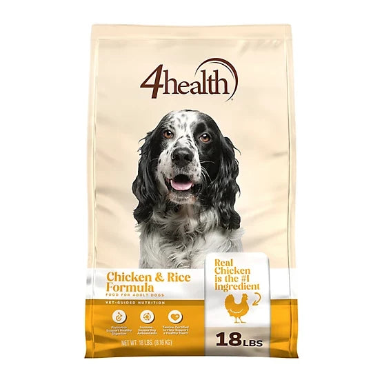 4health with Wholesome Grains Adult Chicken and Rice Formula Dry Dog Food, 18lb