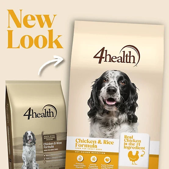 4health with Wholesome Grains Adult Chicken and Rice Formula Dry Dog Food, 45lb