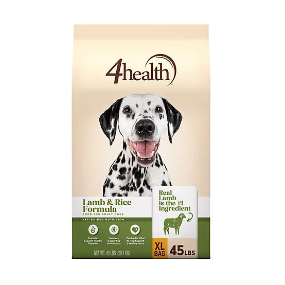 4health with Wholesome Grains Adult Lamb and Rice Formula Dry Dog Food, 45lb