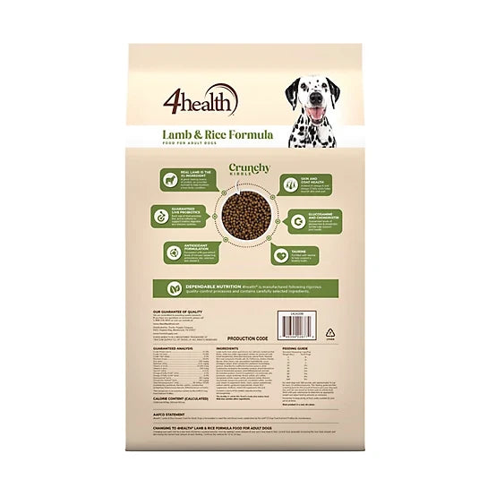 4health with Wholesome Grains Adult Lamb and Rice Formula Dry Dog Food, 45lb