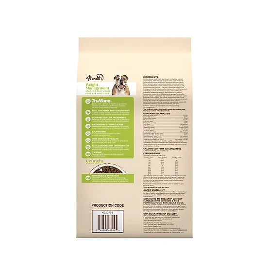 4health with Wholesome Grains Adult Weight Management Chicken/Rice Formula Dry Dog Food