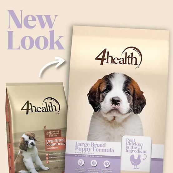 4health with Wholesome Grains Large Breed Puppy Chicken Formula Dry Dog Food, 35lb