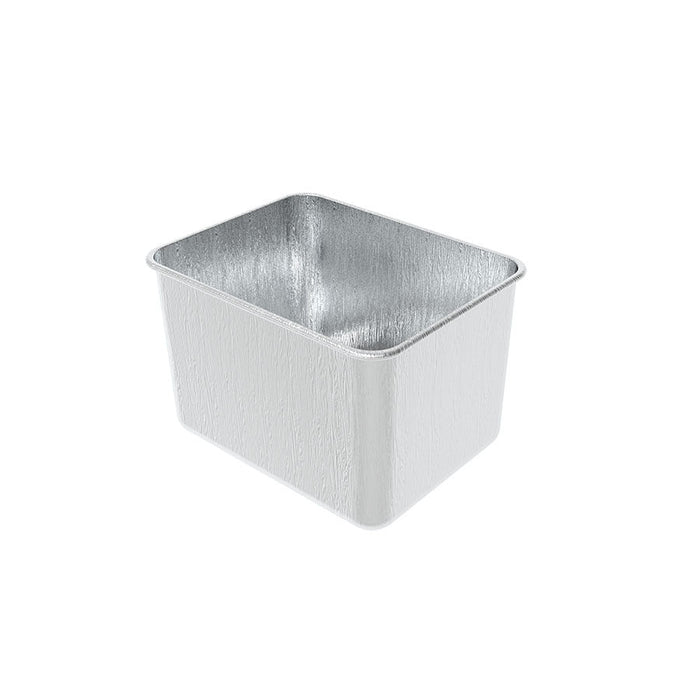 6 Pack Griddle Pan Liners. Silver liners. Side view.