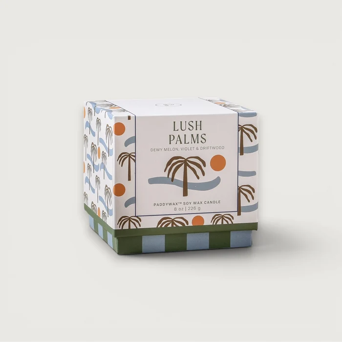 Adopo 226g Palm Tree Ceramic Candle - Lush Palms