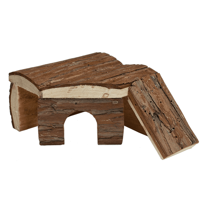 A&E Small Log Cabin Hut with Ramp for Small Animals
