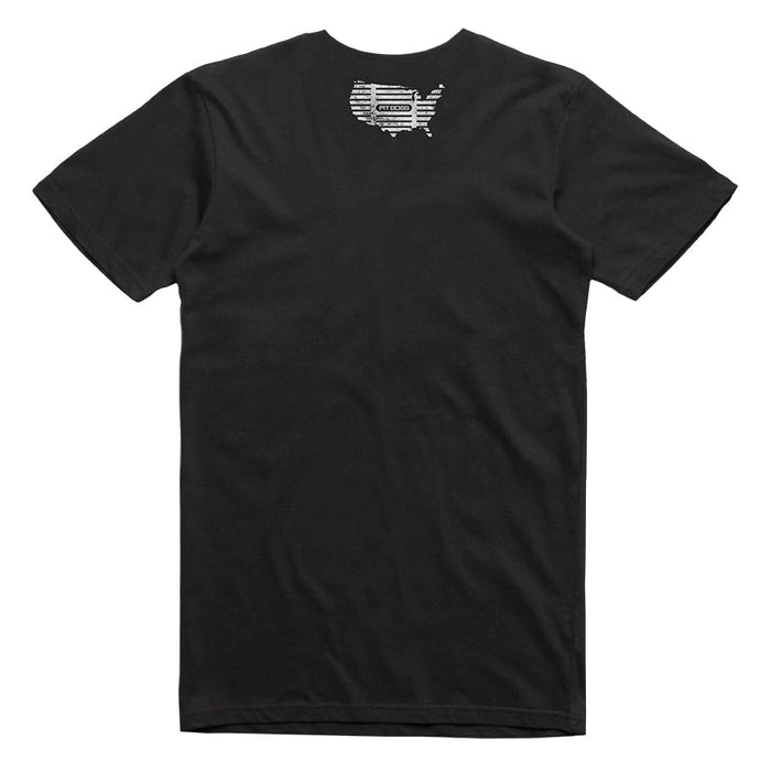 Black Pit Boss Grills American Bull Men’s T-Shirt with USA map design on back.