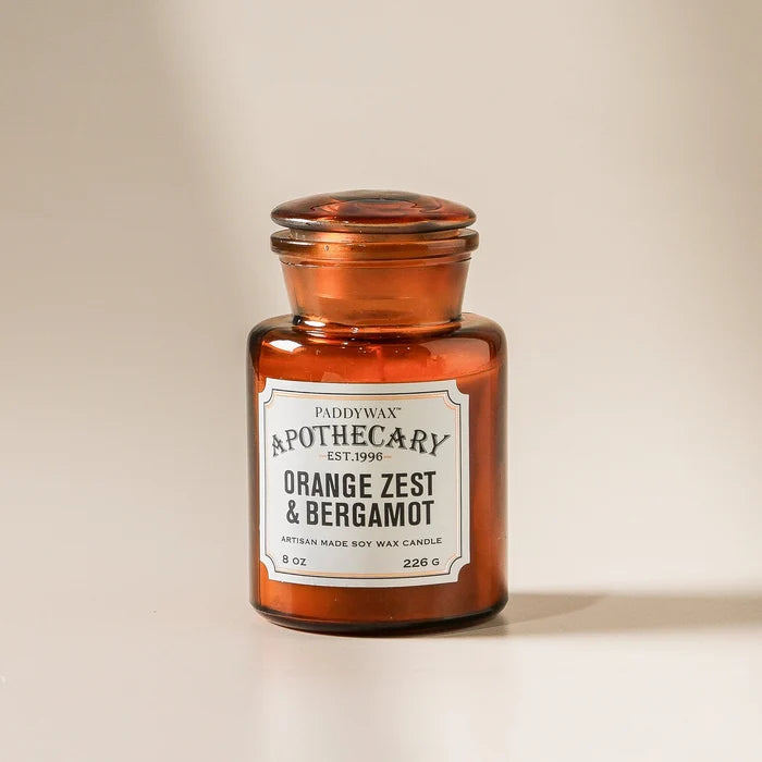 Apothecary Candle - Orange Zest & Bergamot 8oz - Few and Far - Candles