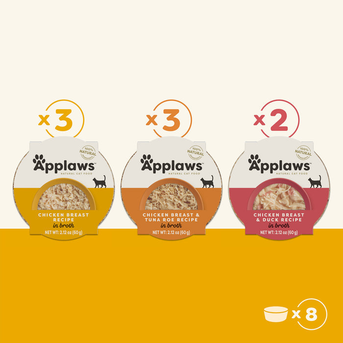 Applaws Cat Pot 8x2.12oz Multipack Chicken Selection in Broth