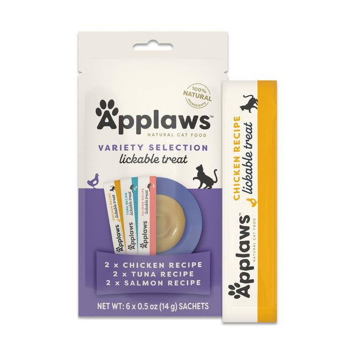 Applaws Lickable Treat Selection Purees Sachets Multipack Cat Treat 6ct .5oz