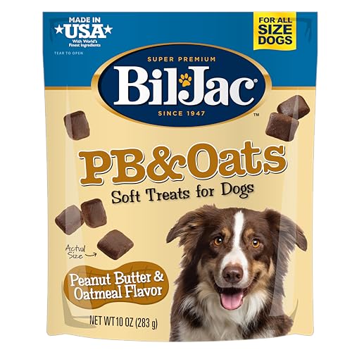 Bil-Jac PB & Oats Soft Treats for Dogs, Peanut Butter & Oatmeal Flavor, 10 Oz