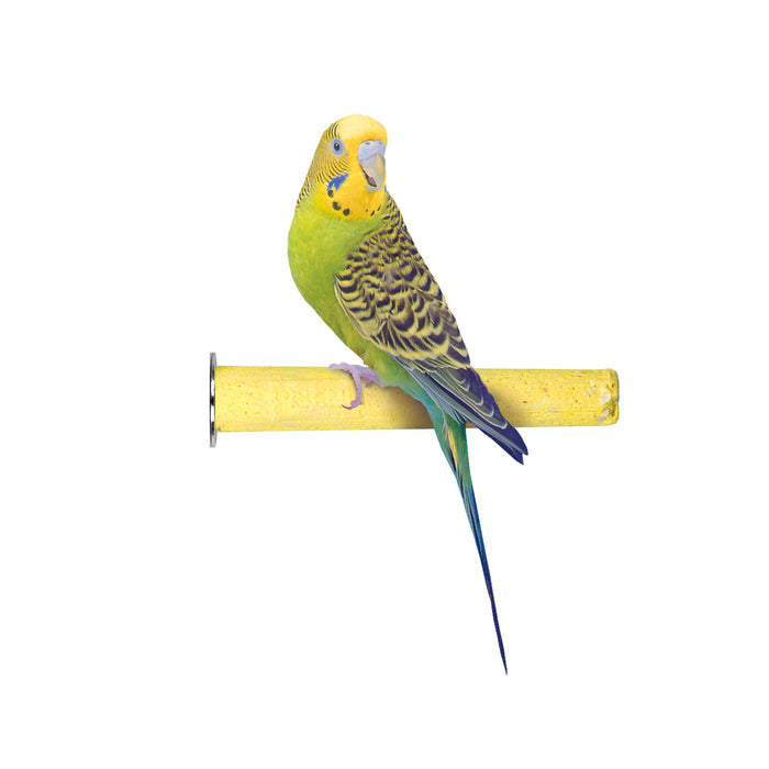 Bird Life™ Trimmer Perch - Small - 6" - Naturally Trims Nails and Beak - Attaches Easily - Yellow