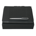 A5 Black Leather Dot Folder and Ballpoint Pen Set by Hugo Boss.