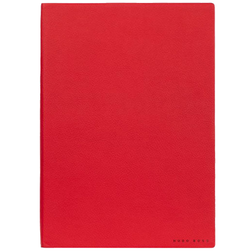 This Hugo Boss A5 Red Essential Storyline Lined Notebook features a red ribbon bookmark.