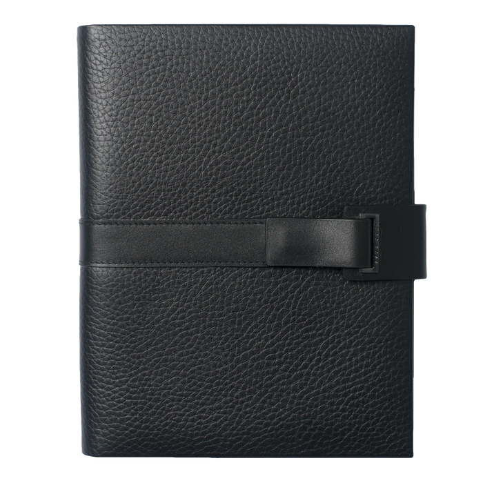 Front View of A5 Textured Leather Folder by Hugo Boss.