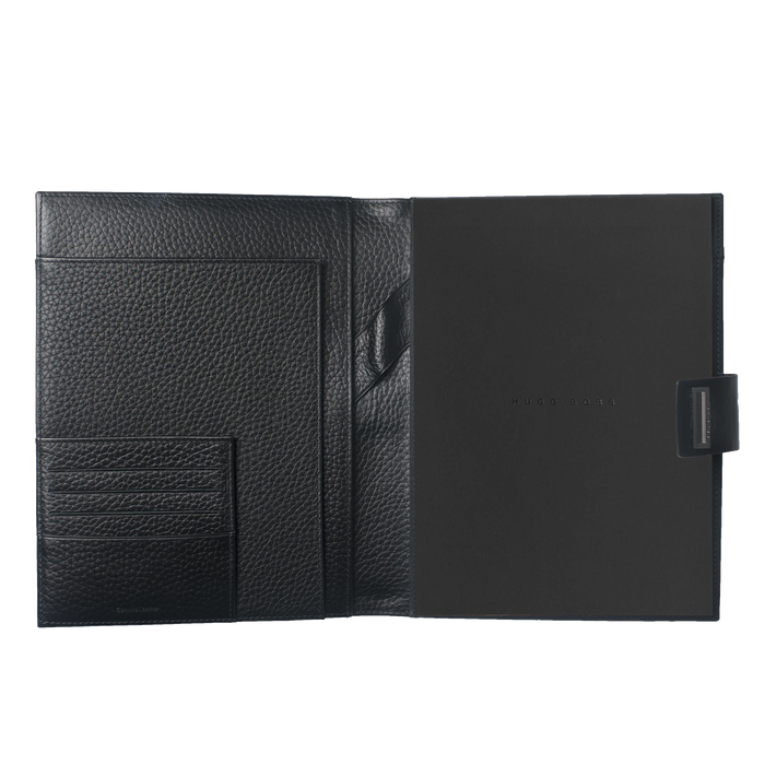 Inside View of A5 Textured Leather Folder by Hugo Boss.
