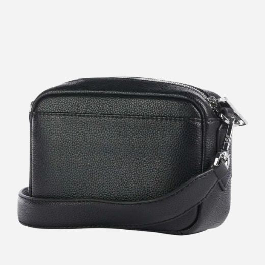 Back view of the Anett Black Faux Leather Cross Body Bag with Double B Monogram.
