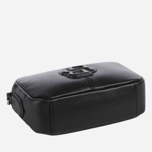 The base of the Anett Black Faux Leather Cross Body Bag with Double B Monogram.