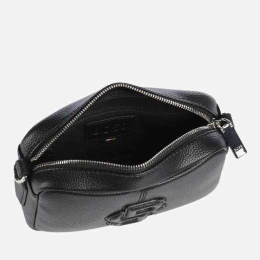Inside the Anett Black Faux Leather Cross Body Bag with Double B Monogram.