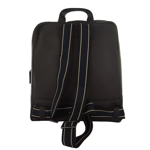 Hugo Boss chocolate Aspen backpack comes with adjustable straps on the back.