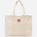 The BOSS Becky Beige Tote with Hugo Heart Logo by BOSS.