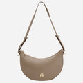 The Beyond Halfmoon Beige Leather Cross Body Bag by BOSS.
