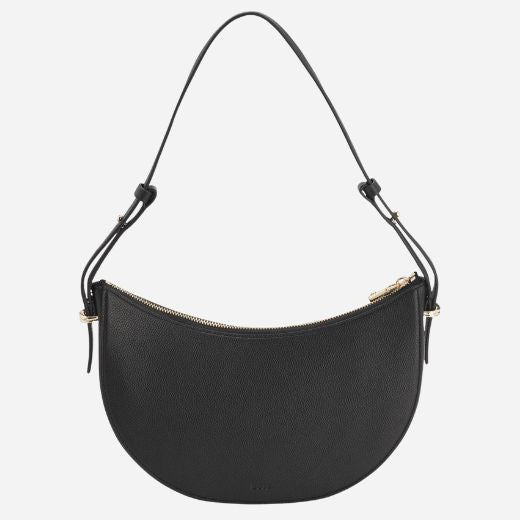 Back view of the Beyond Halfmoon Black Leather Cross Body Bag.