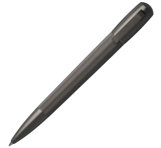 The dark chrome-plated brass ballpoint pen by Hugo Boss.