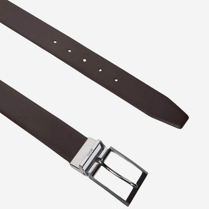 The BOSS Black and Brown Reversible Gert-D Gb35 Plaque and Pin Buckle Belt by BOSS.