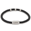 boss beryl black braided leather cuff bracelet