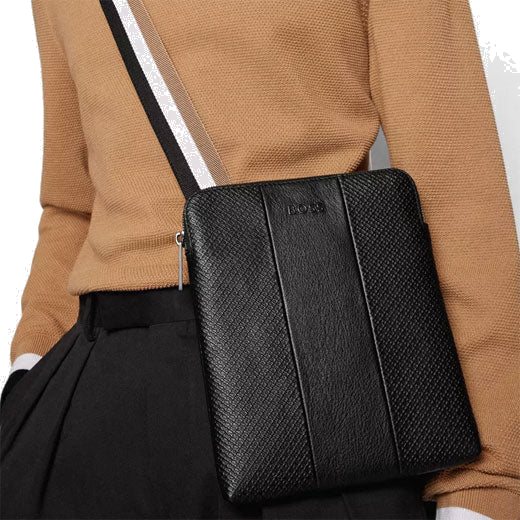 Black City Monogram Envelope Bag designed by BOSS.