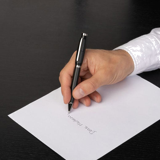 This Black Cone Ballpoint Pen is designed by Hugo Boss.