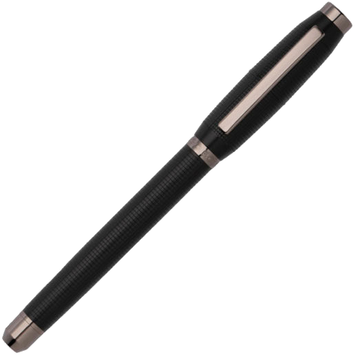 This Hugo Boss Black Cone Fountain Pen can be engraved.