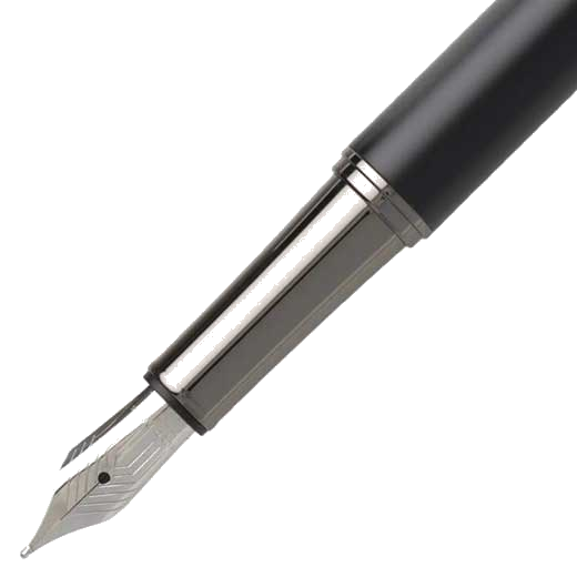 This fountain pen features a stainless steel nib.