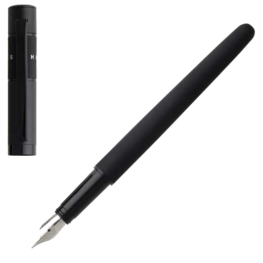 This black fountain pen has been designed by Hugo Boss.