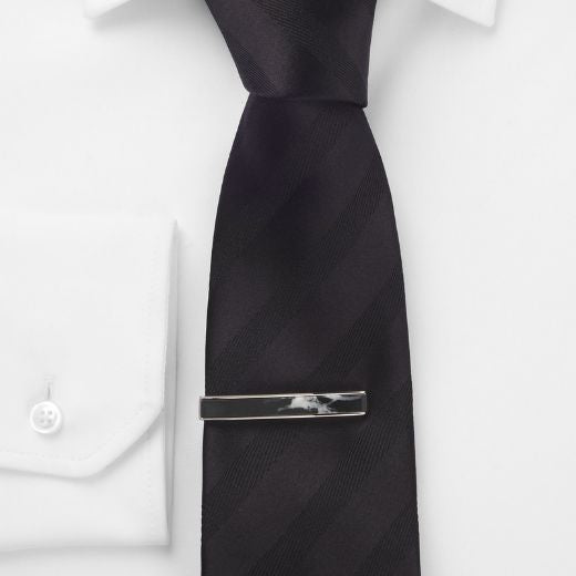 The Brass Tie Clip with Black and White Marble Insert by BOSS.