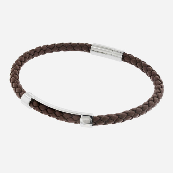 BOSS Brown Benni Woven Leather Bracelet