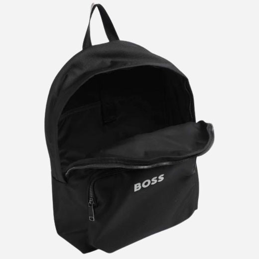 Inside the Catch 3.0 Black Polyester Backpack With Signature Stripe Trims.