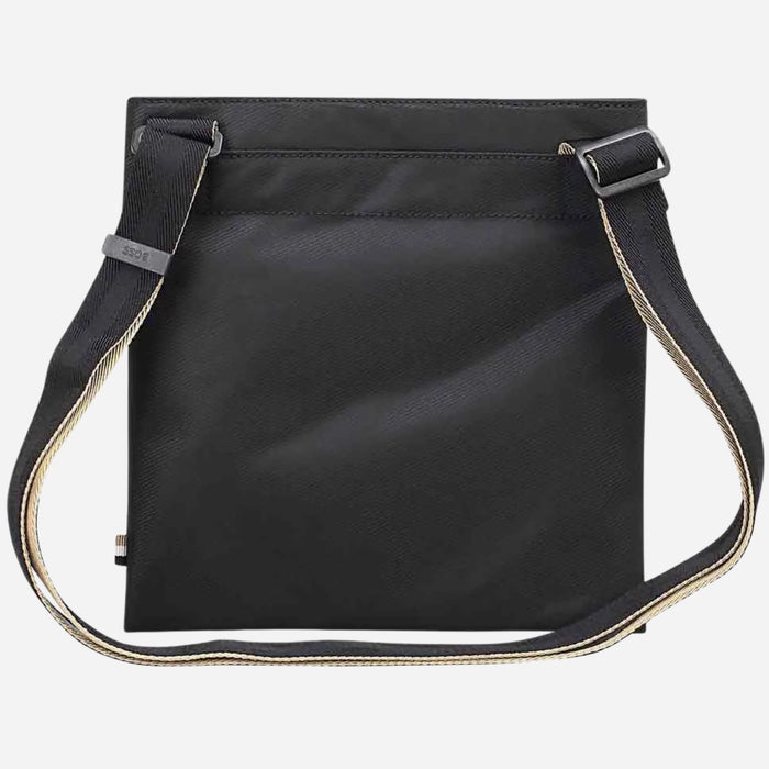 Back view of the BOSS Catch 3.0 Black Zip Top Envelope Bag with Raised Black Logo.