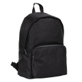 This BOSS Catch 3.0 Monogram Black Backpack has a front zip pocket and a spacious main compartment with a padded laptop section.